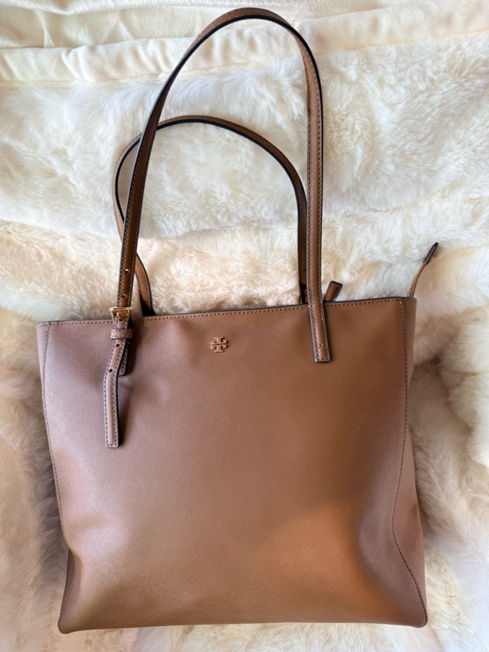 Tory Burch Tan Leather Saffiano Tote